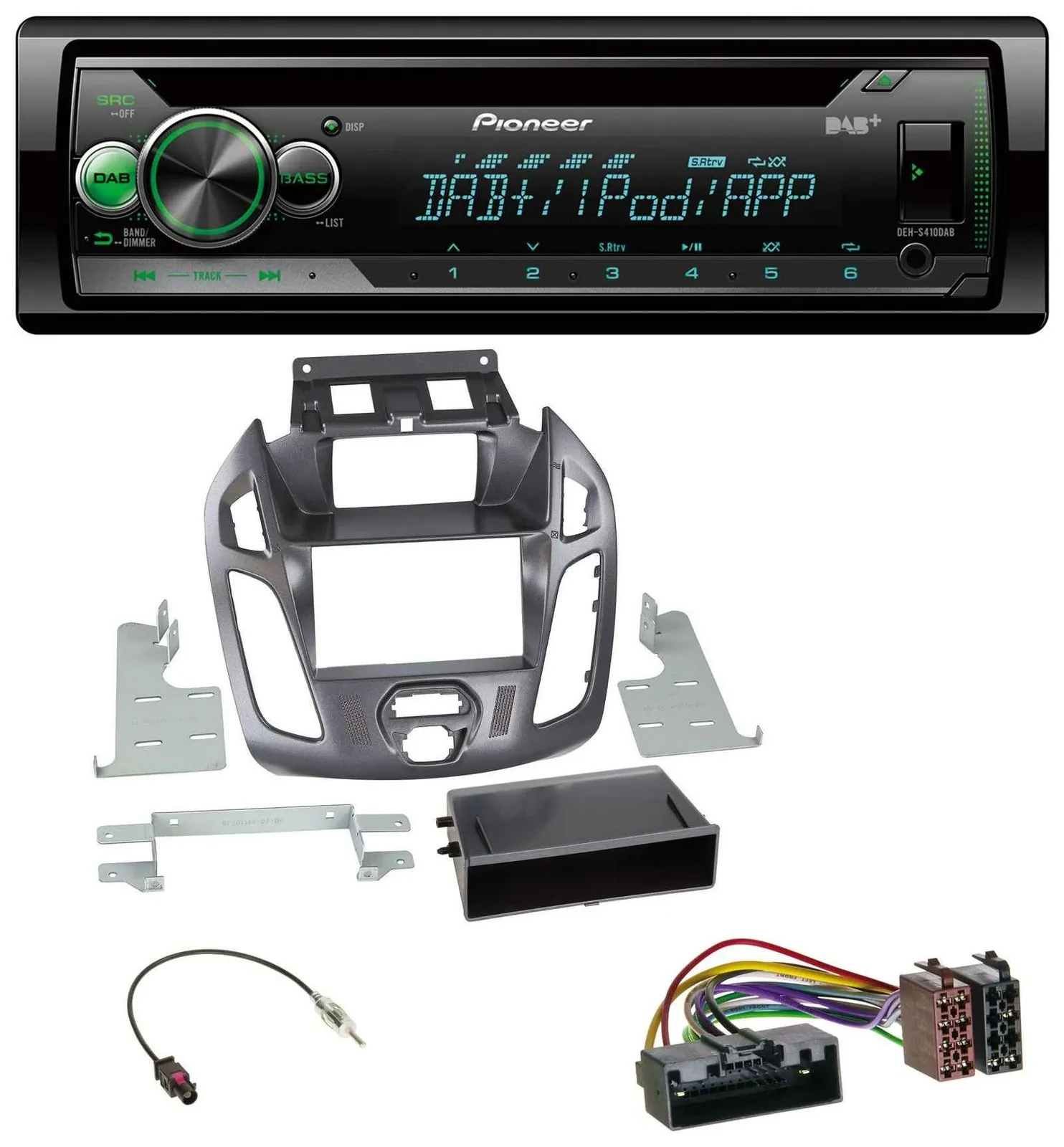 Pioneer USB MP3 DAB AUX CD Autoradio für Ford Transit Connect 12-18 Display Pega