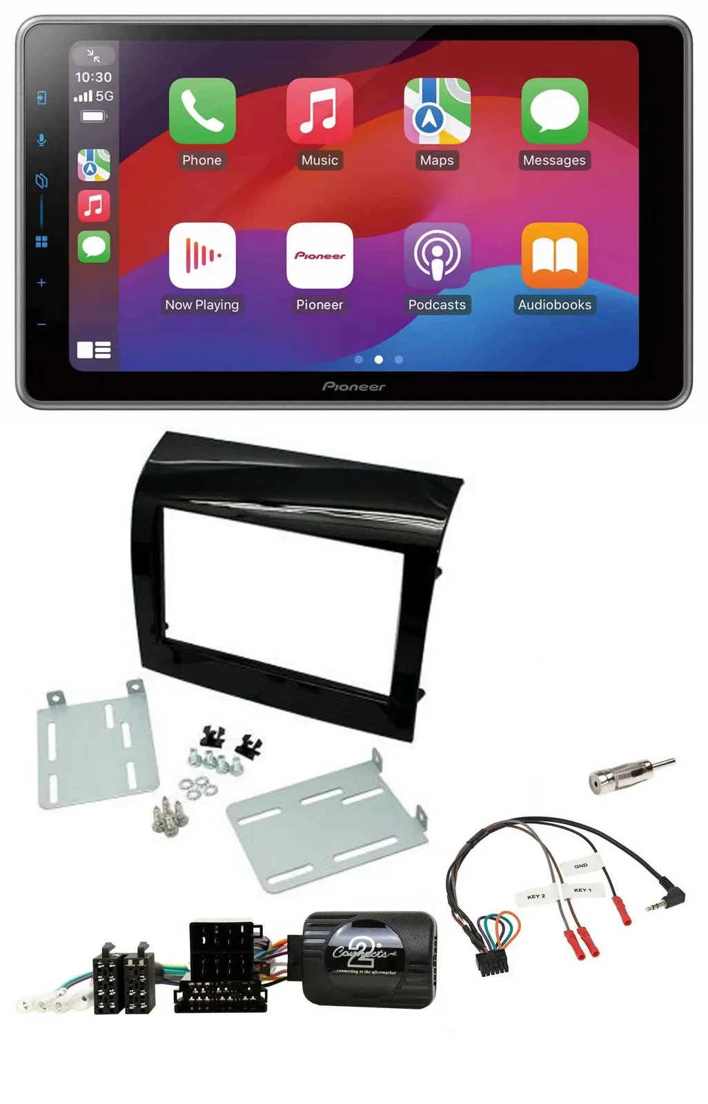 Pioneer Lenkrad USB DAB Bluetooth 2DIN Autoradio für Fiat Ducato 2012-2015 Piano