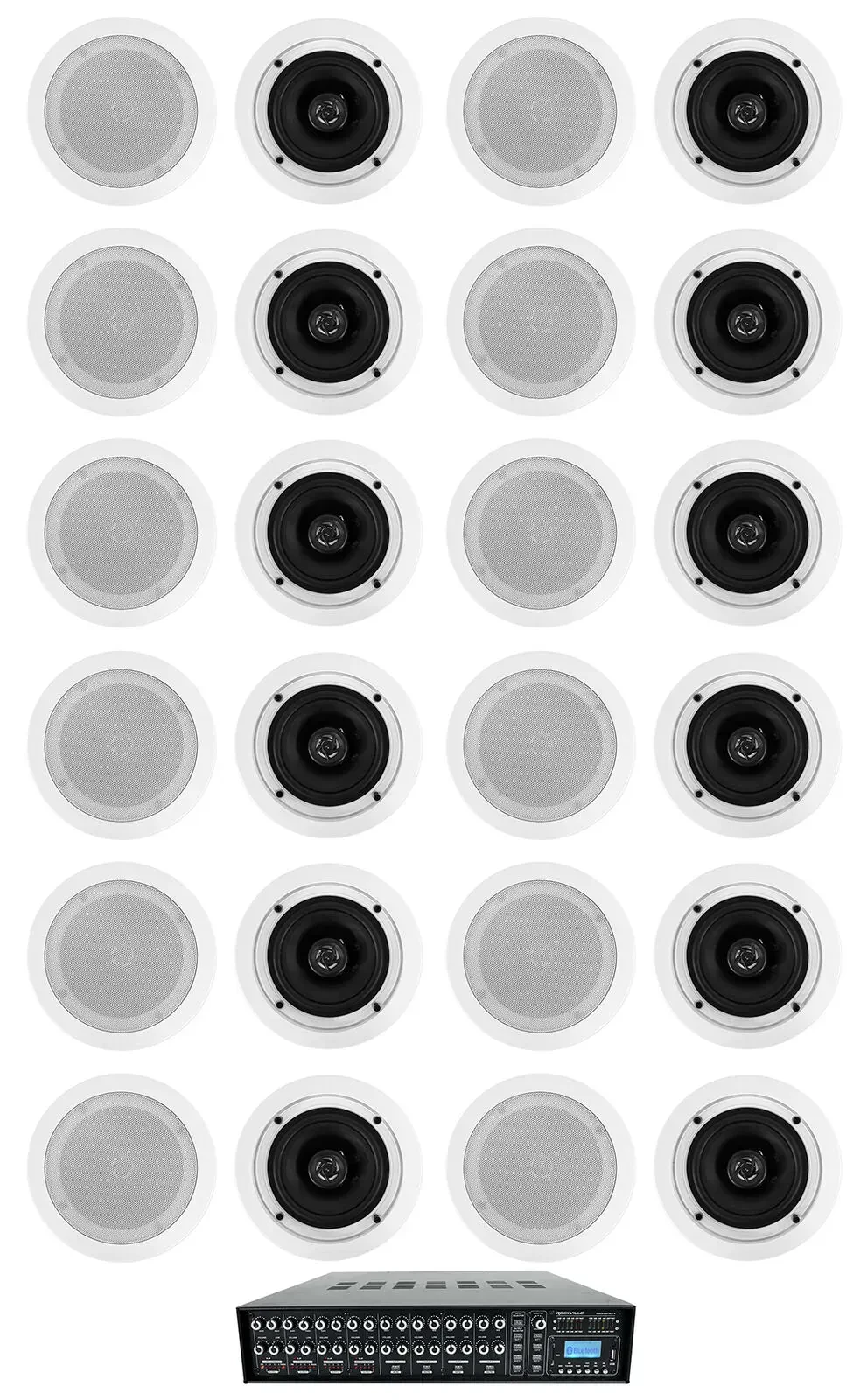 Потолочная акустика Rockville ROCK MATRIX 4+(12) CC525T WHT COM 2 White с усилителем (24 штуки)