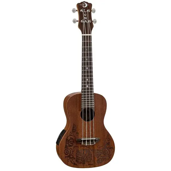 Укулеле концерт Luna Guitars MO EL Concert Acoustic-Electric Ukulele Lizard Design