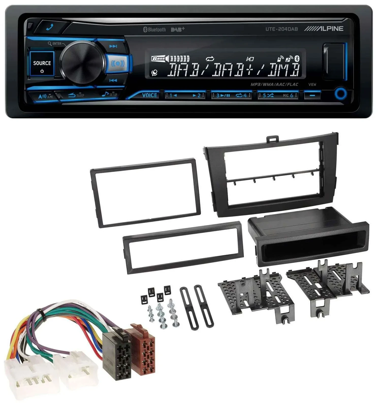 Alpine USB Bluetooth DAB MP3 Autoradio für Toyota Corolla ab 2009 schwarz