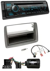 Автомагнитола для Fiat Panda (2004–2010) Kenwood Bluetooth, USB, CD, DAB, серый