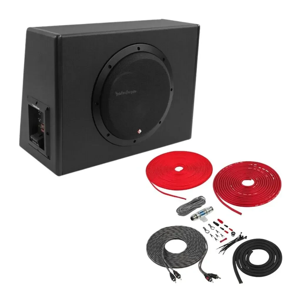 Сабвуфер активный для автомобиля Rockford Fosgate P300-10 10" 300W (набор) с комплектом для усилителя