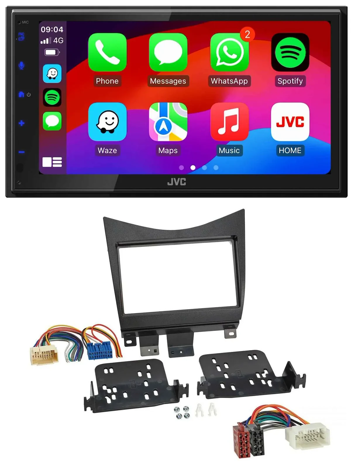 JVC Bluetooth 2DIN MP3 DAB USB Autoradio für Honda Accord 02-08 schwarz