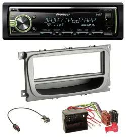 Автомагнитола Pioneer DAB, CD, USB, AUX для Ford Mondeo и S‑Max (2007–2014), серебристая