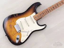 1957 Fender Stratocaster Vintage Guitar Sunburst w/ V Neck, Tweed Case