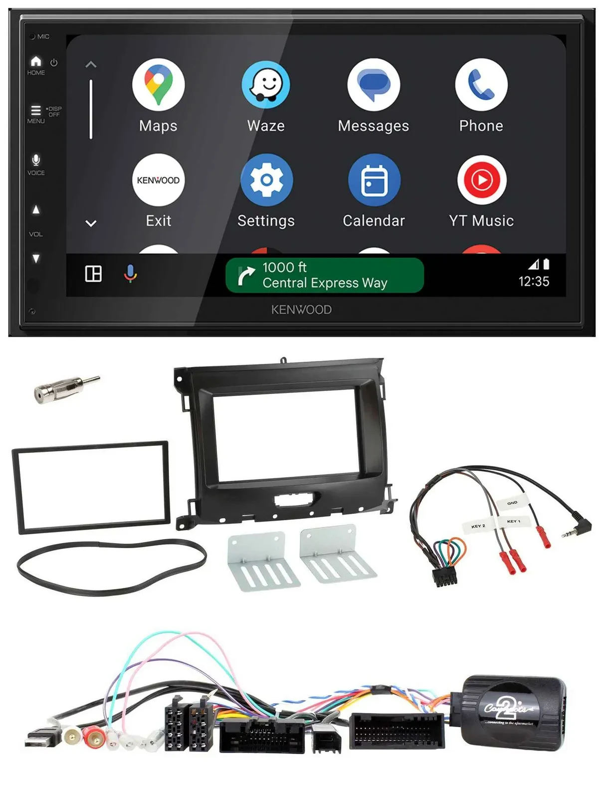 Автомагнитола для Ford Ranger XL Kenwood 2-DIN, DAB, Bluetooth, USB, поддержка управления с руля