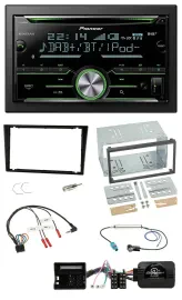 Автомагнитола Pioneer 2DIN, Bluetooth, DAB, USB, CD, для Opel Corsa C, чёрная, поддержка управления с руля