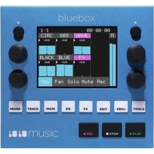 Цифровой микшер 1010music bluebox 6 стереовходов 3 стереовыхода рекордер 48k/24bit 3.5" touchscreen MIDI
