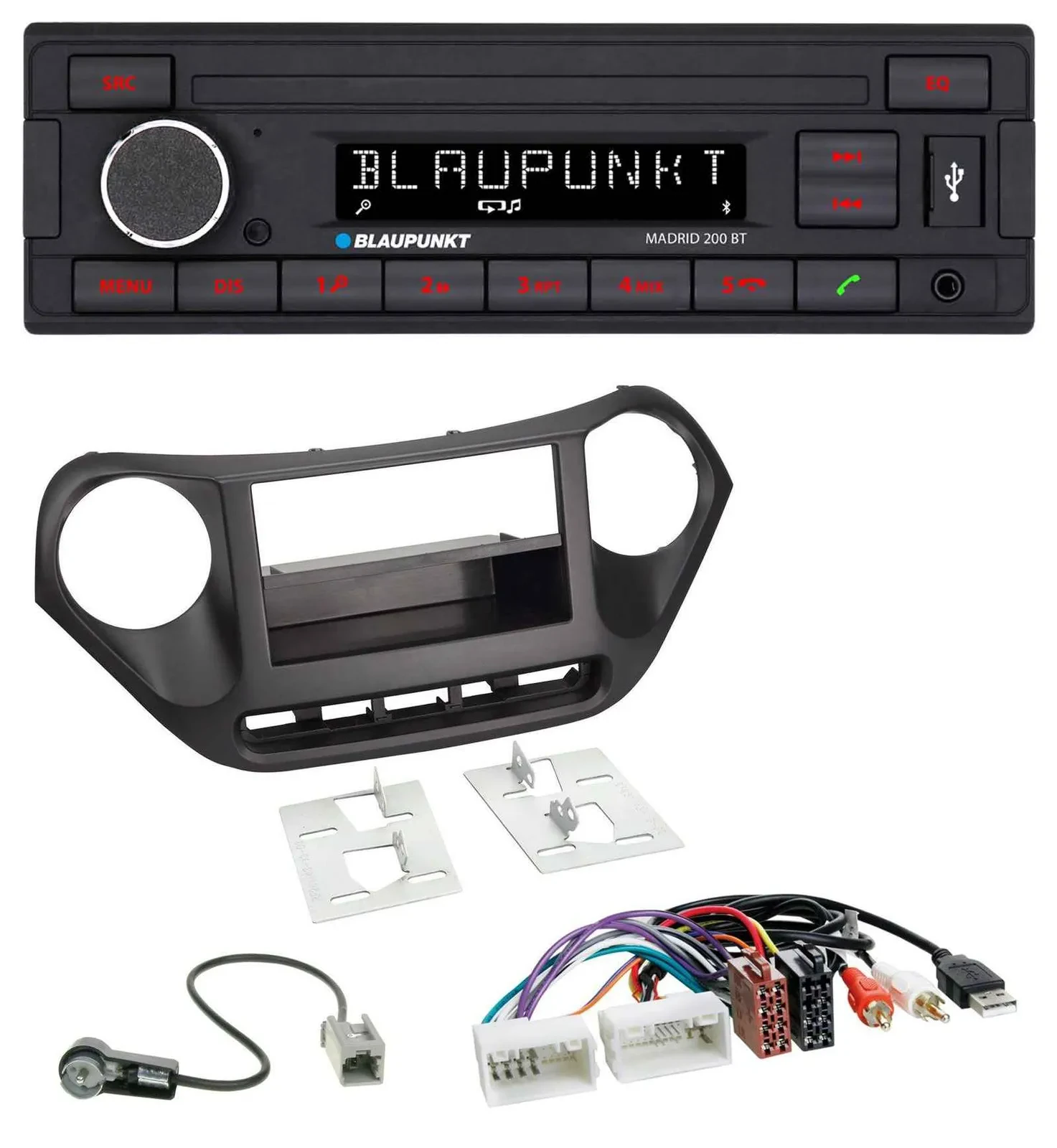 Blaupunkt USB AUX Bluetooth MP3 Autoradio für Hyundai i10 (ab 2013) AUX USB