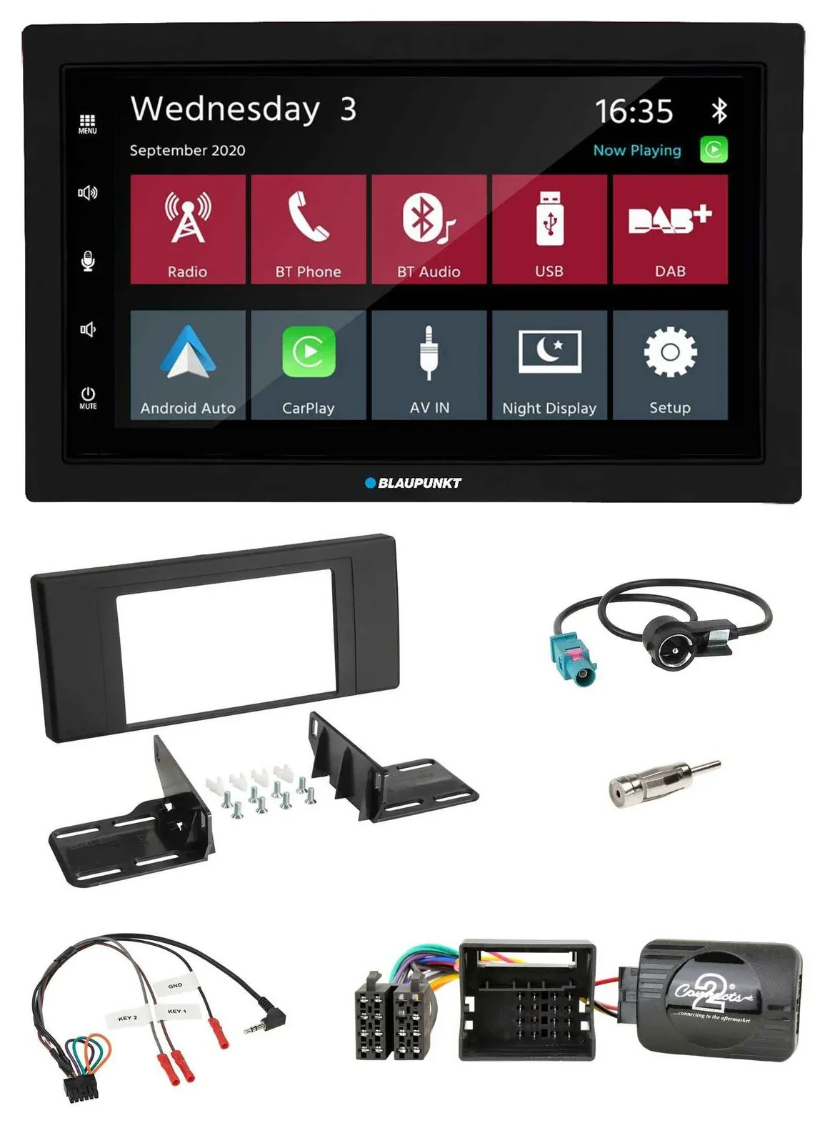 Blaupunkt DAB Bluetooth USB Lenkrad 2DIN Autoradio für BMW X5 E53 2000-2006