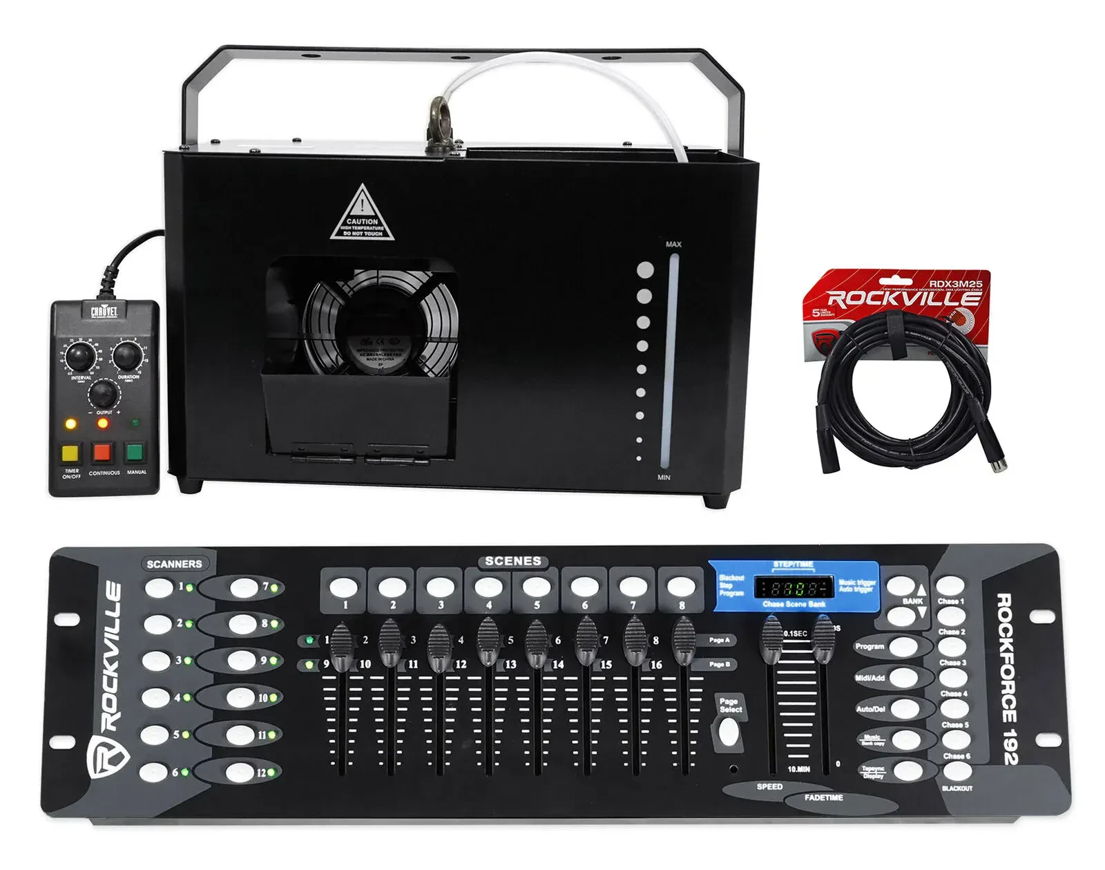 Генератор тумана Chauvet DJ Hurricane Haze 4D с DMX-пультом и кабелем