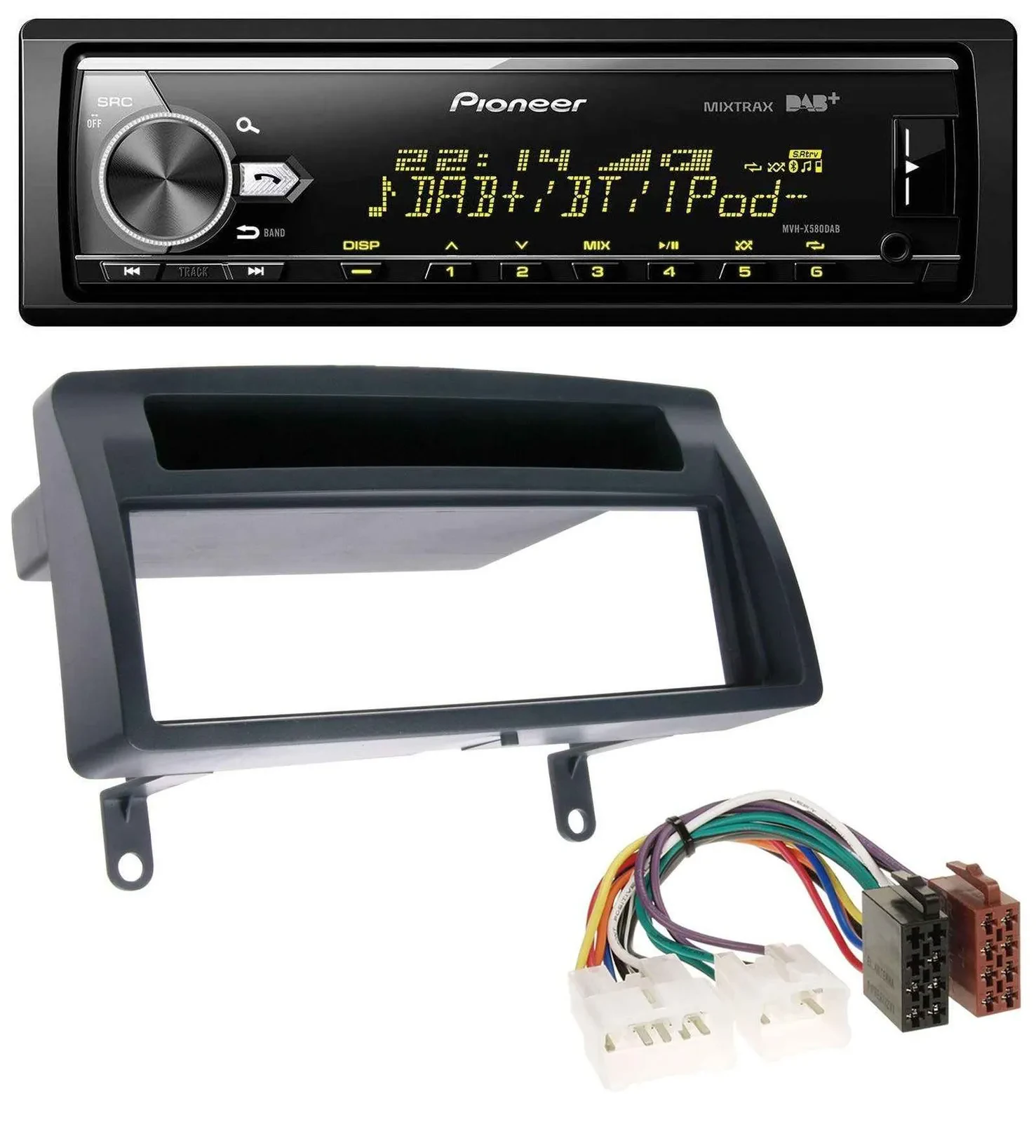 Pioneer Bluetooth USB DAB MP3 Autoradio für Toyota Corolla E12 2003-2008 dunkelg
