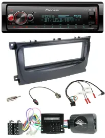Pioneer Bluetooth USB Lenkrad DAB Autoradio für Ford C-Max Can 07-10 Focus schwa