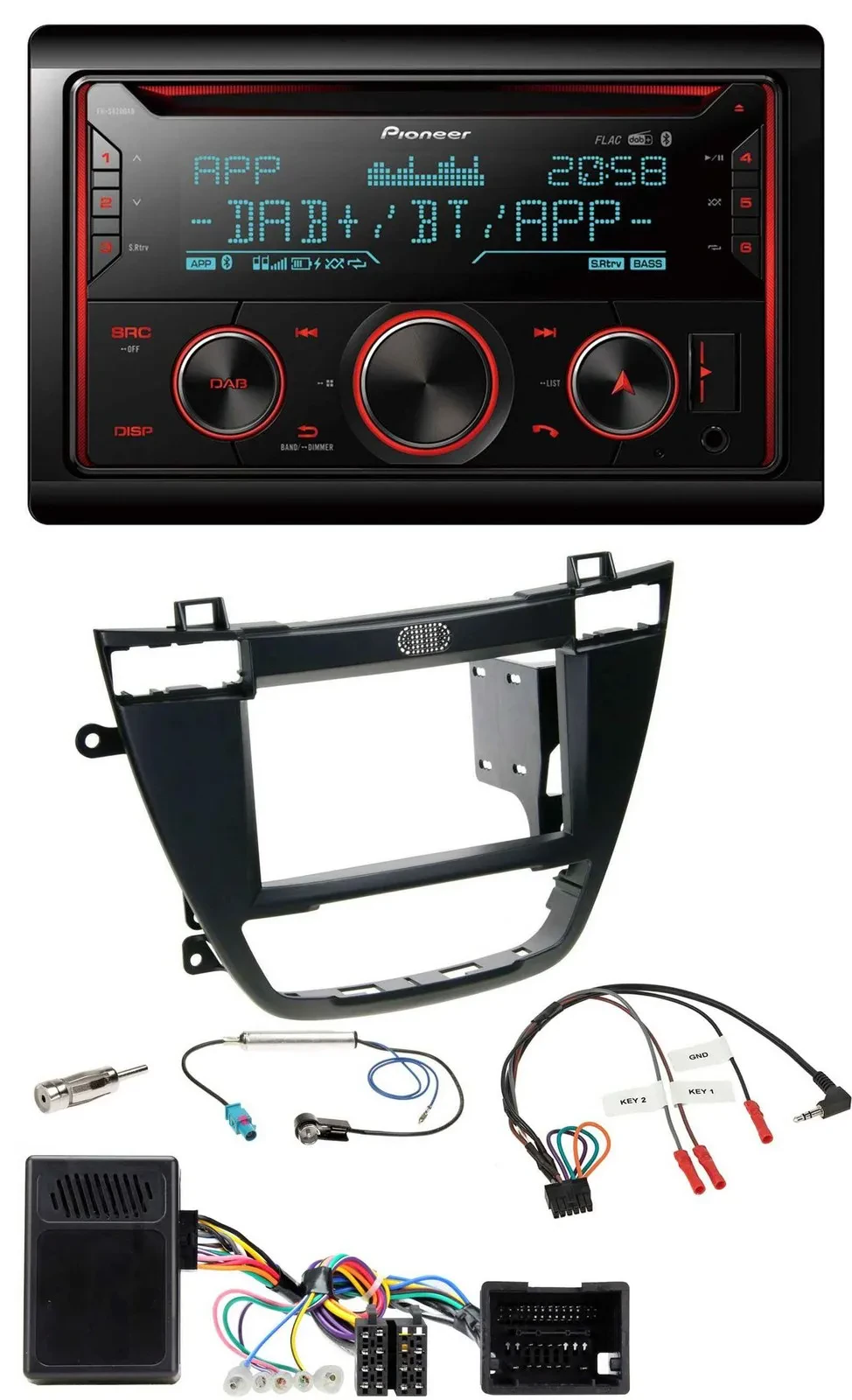 Pioneer 2DIN DAB Lenkrad Bluetooth USB CD Autoradio für Opel Insignia ab 08 schw