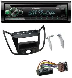 Pioneer USB MP3 DAB AUX CD Autoradio für Ford C-Max Kuga matt schwarz
