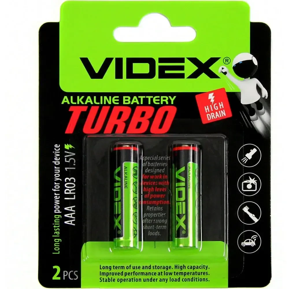 Элемент питания VIDEX VID-LR3T-2BC Turbo AAA (2 штуки)
