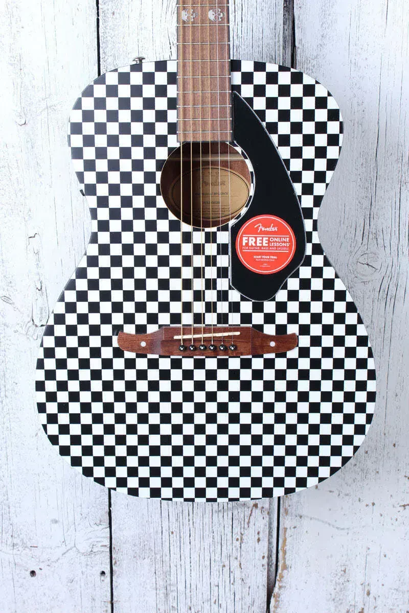 Fender Tim Armstrong Hellcat Concert Acoustic Electric Guitar Checkerboard