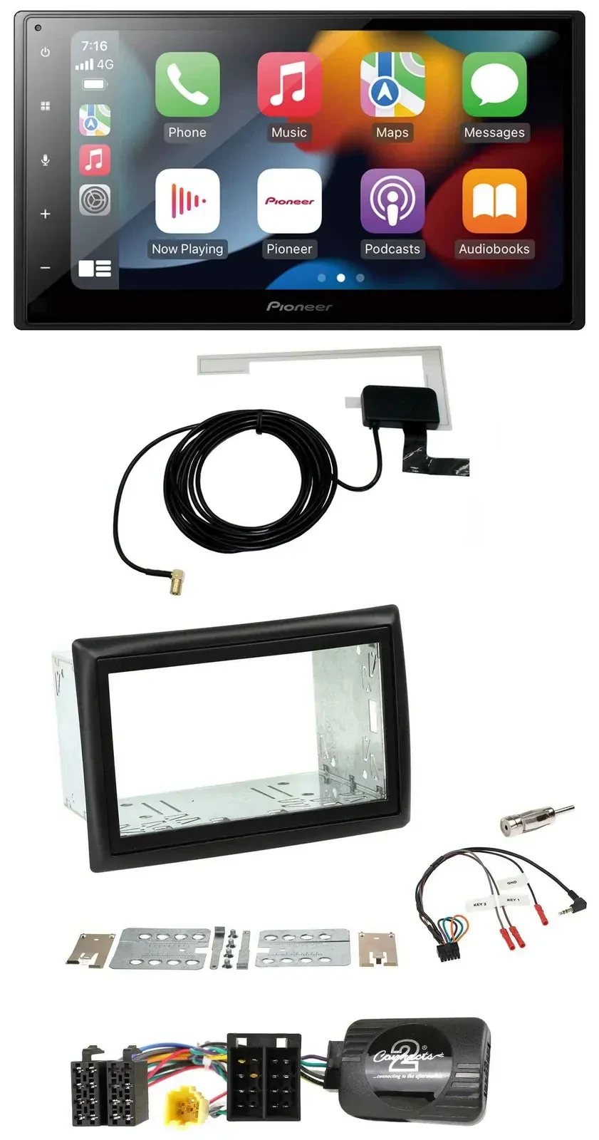 Автомагнитола Pioneer 2DIN USB Bluetooth DAB для Renault Megane II (2005–2008)