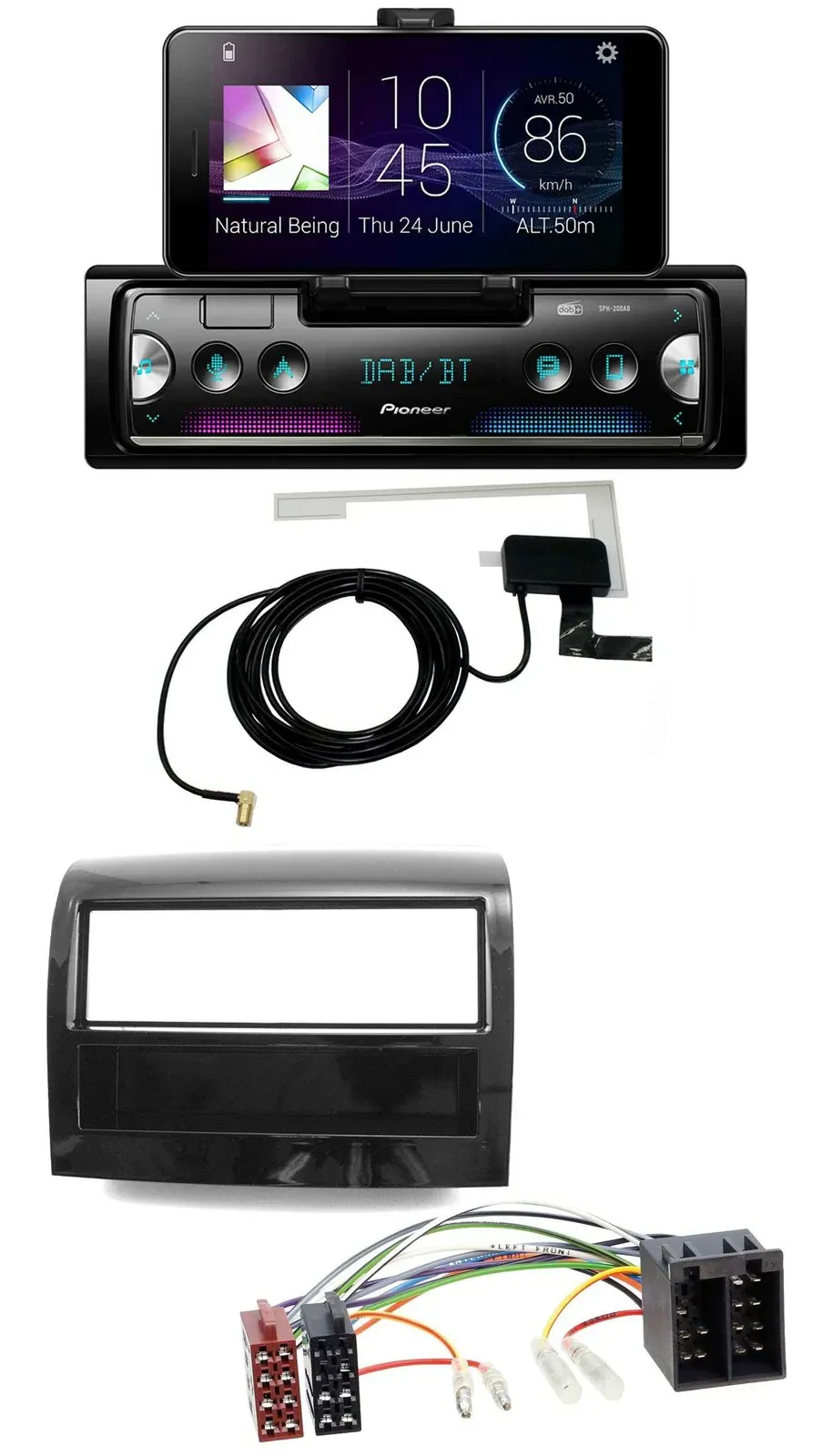 Автомагнитола для Fiat Ducato 2011–2021 Pioneer DAB, Bluetooth, MP3, USB, чёрный глянец