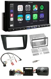 Alpine 2DIN DAB USB Lenkrad Bluetooth Autoradio für Seat Altea Toledo schwarz