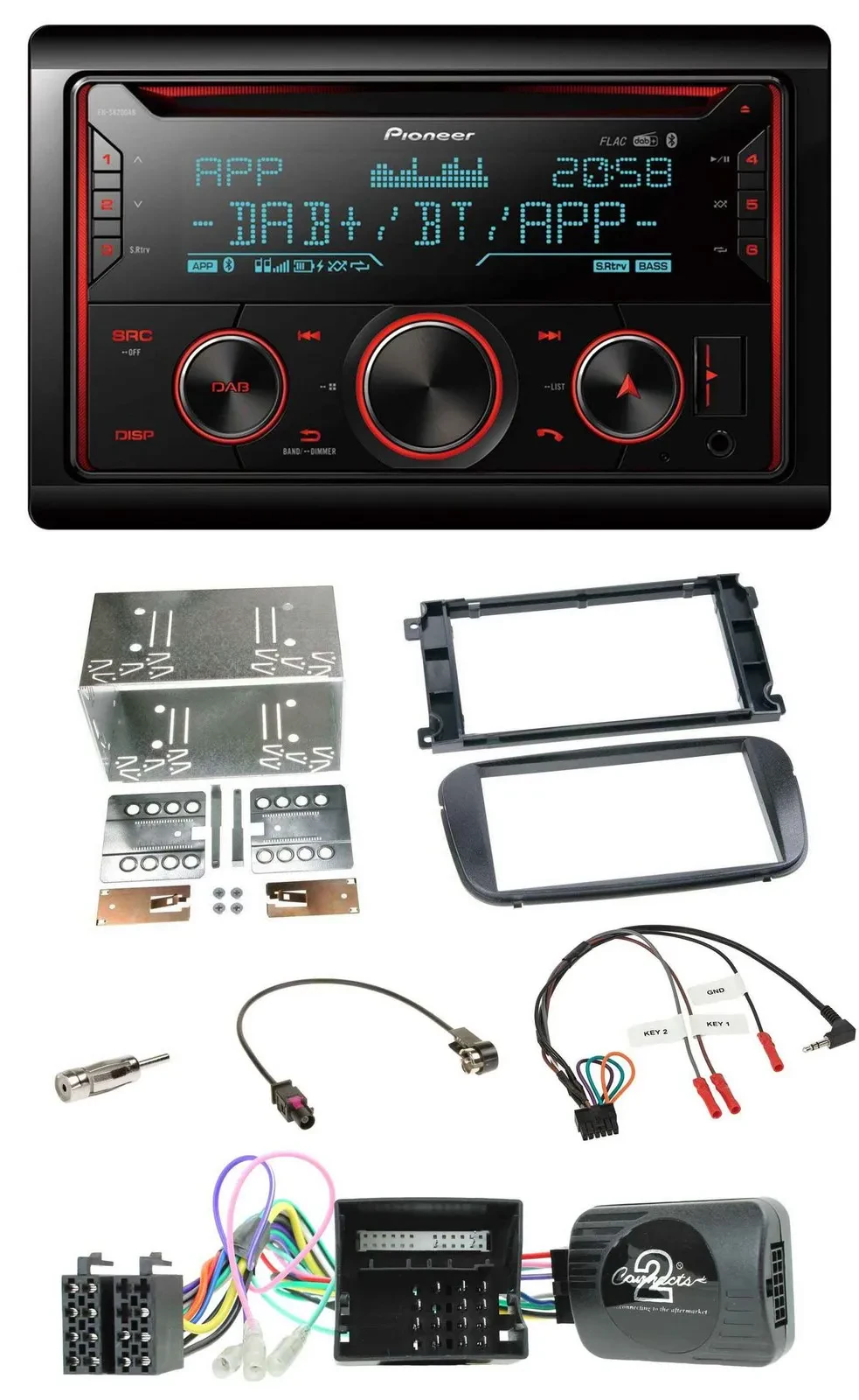 Pioneer 2DIN DAB Lenkrad Bluetooth USB CD Autoradio für Ford S-Max Mondeo Profi