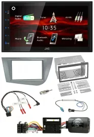 JVC USB Bluetooth Lenkrad DAB 2DIN Autoradio für Seat Leon 2005-2012 silber