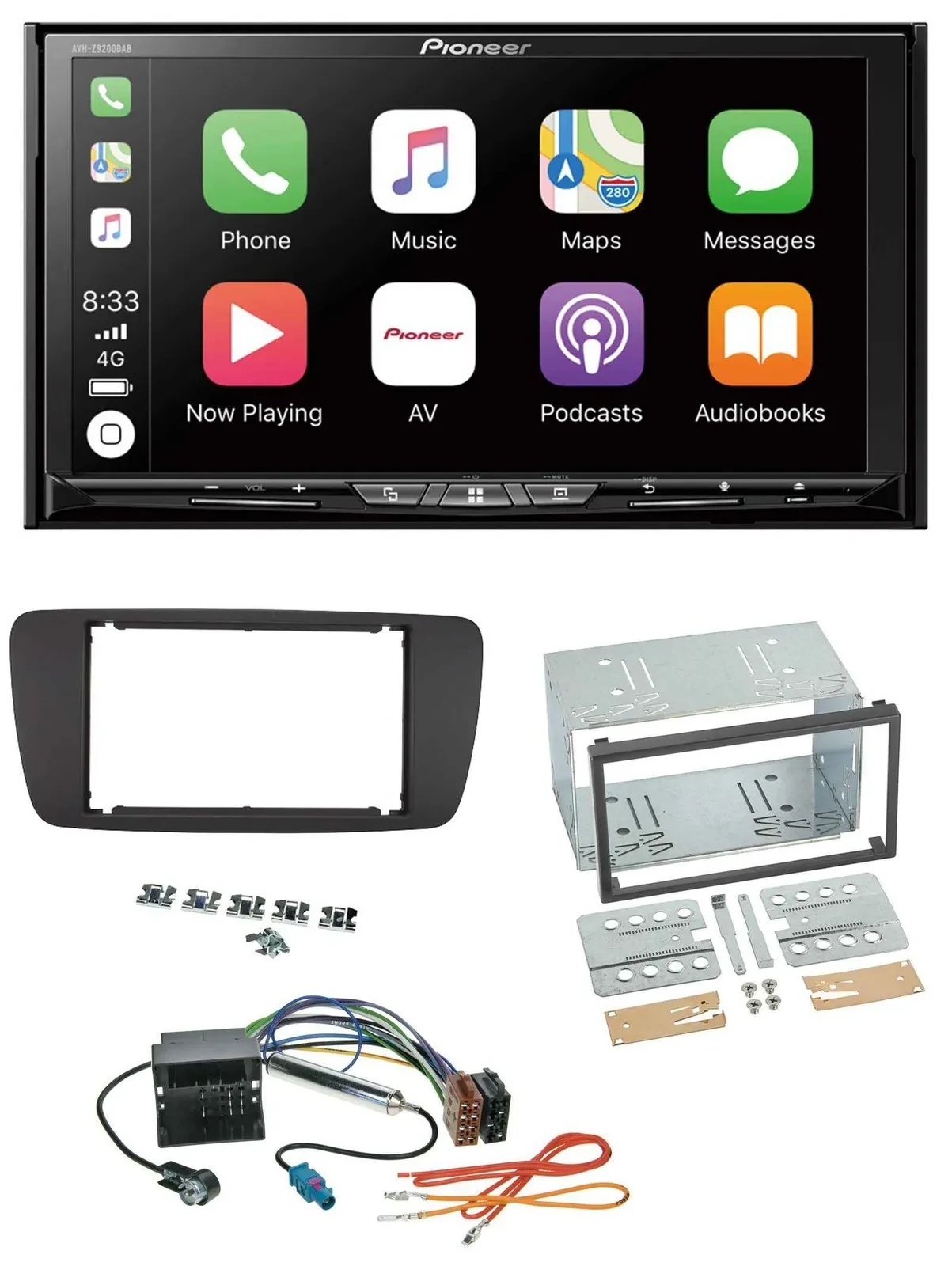 Pioneer 2DIN MP3 USB DAB DVD Bluetooth Autoradio für Seat Ibiza ab 08 azabachesc