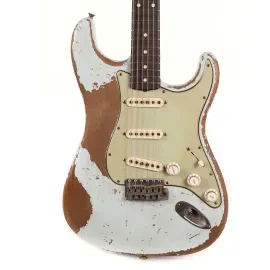 This incredible Stratocaster is a '63 Strat in Ultimate Relic Faded Sonic Blue