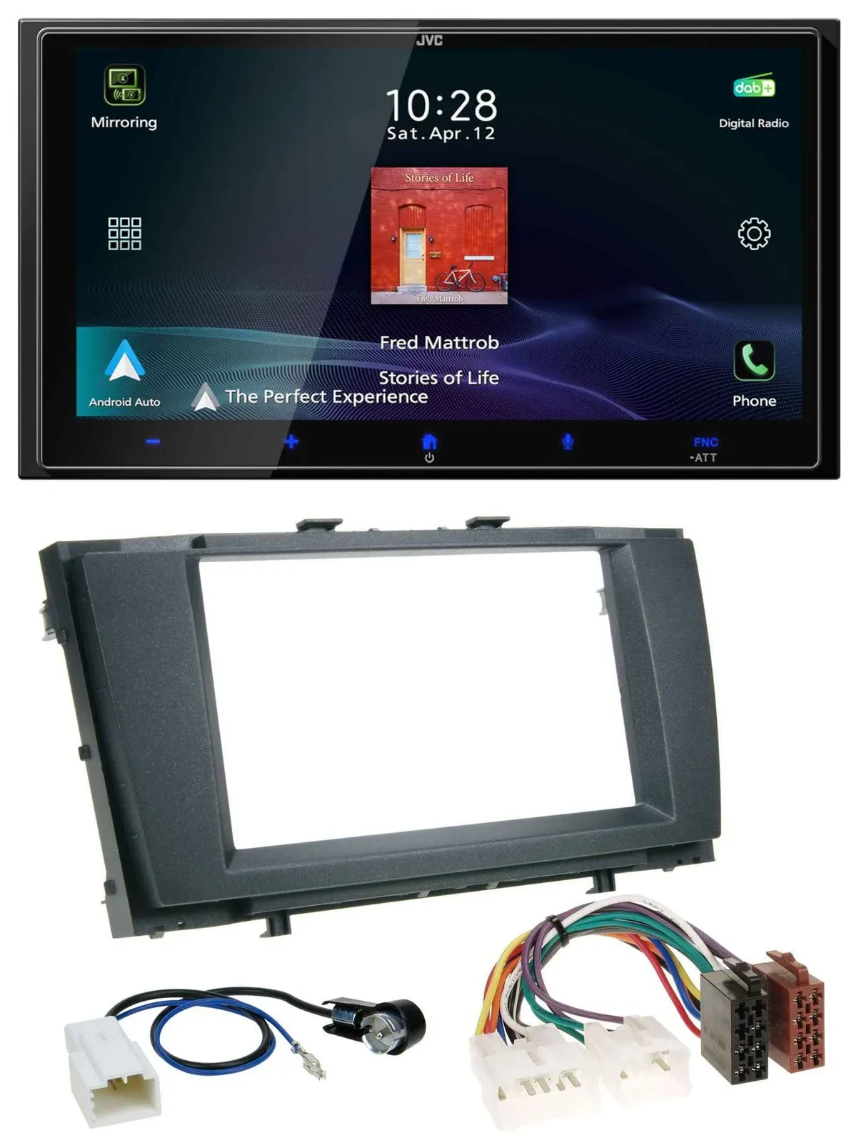 JVC USB Bluetooth 2DIN DAB MP3 Autoradio für Toyota Avensis 2009-2015