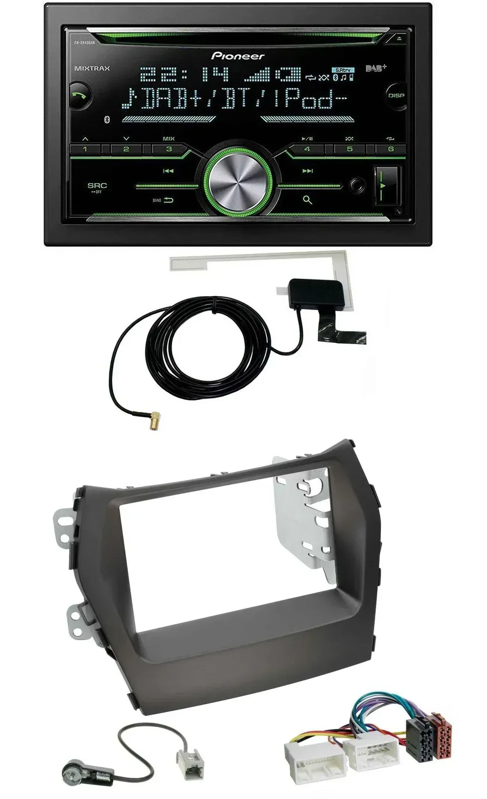 Автомагнитола Pioneer 2DIN, CD/USB/MP3, Bluetooth, DAB для Hyundai Santa Fe (с 2012)