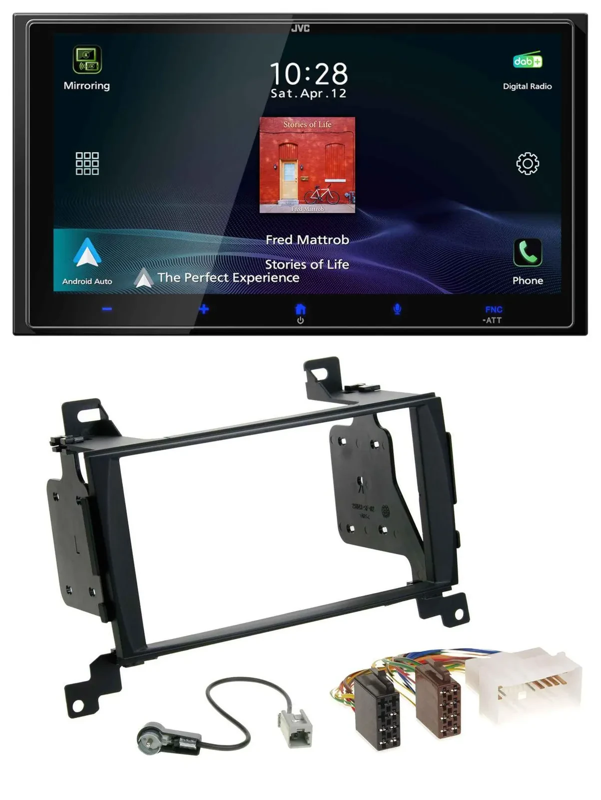 JVC USB Bluetooth 2DIN DAB MP3 Autoradio für Hyundai Santa Fe 2007-2012