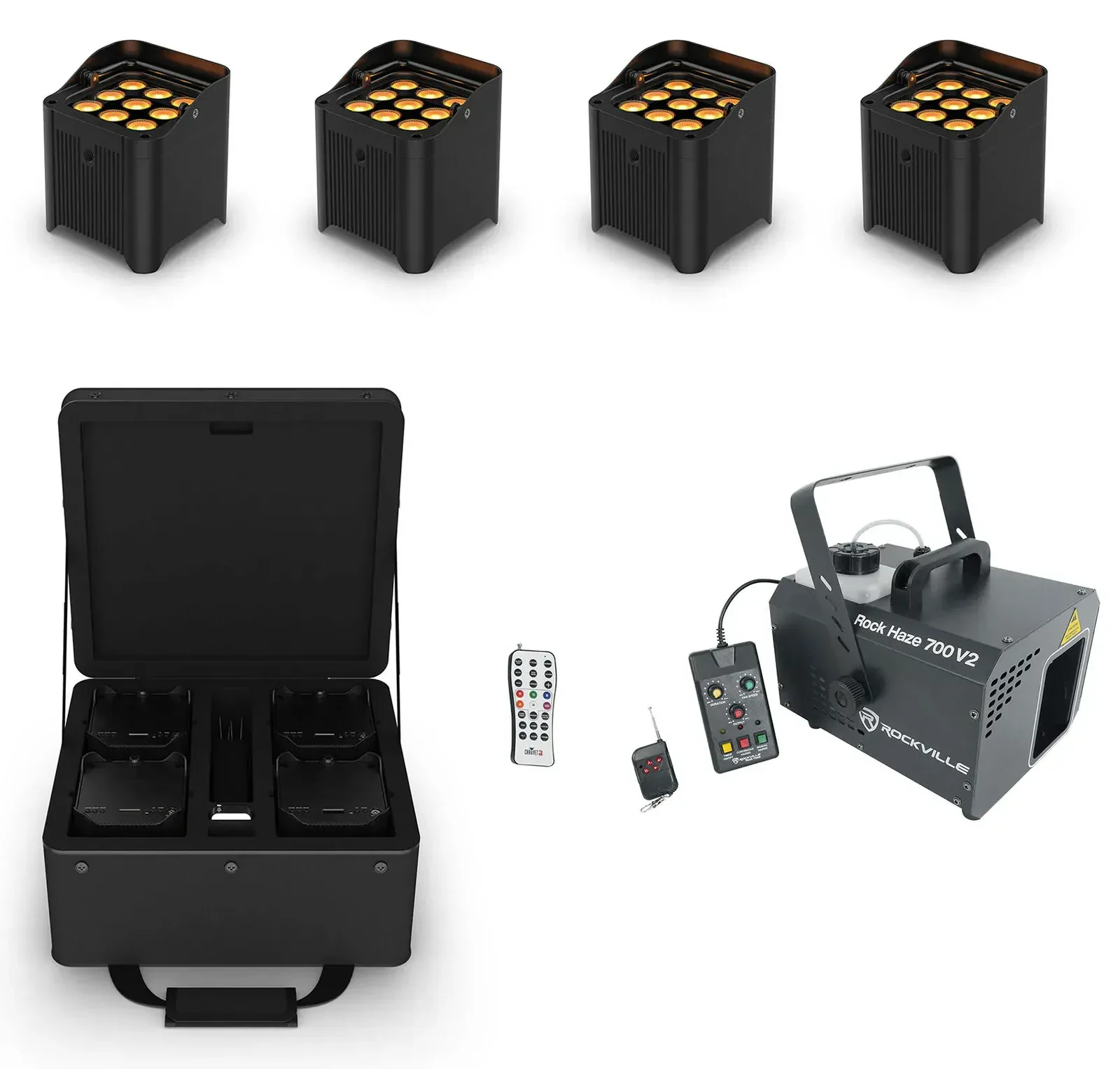 Комплект светового оборудования Chauvet DJ Freedom Par Q9 X4 + ROCKHAZE 700 V2