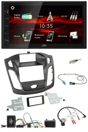Автомагнитола для Ford Focus 2011–2014 JVC 2DIN USB, Bluetooth, DAB
