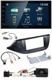 Kenwood 2DIN Bluetooth Lenkrad USB DAB Autoradio für Kia Ceed ab 2012 schwarz oh
