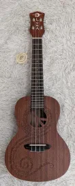 Luna Guitars Maluhia Peace Sign Tenor Ukulele Satin Natural Finish, UKE MALU