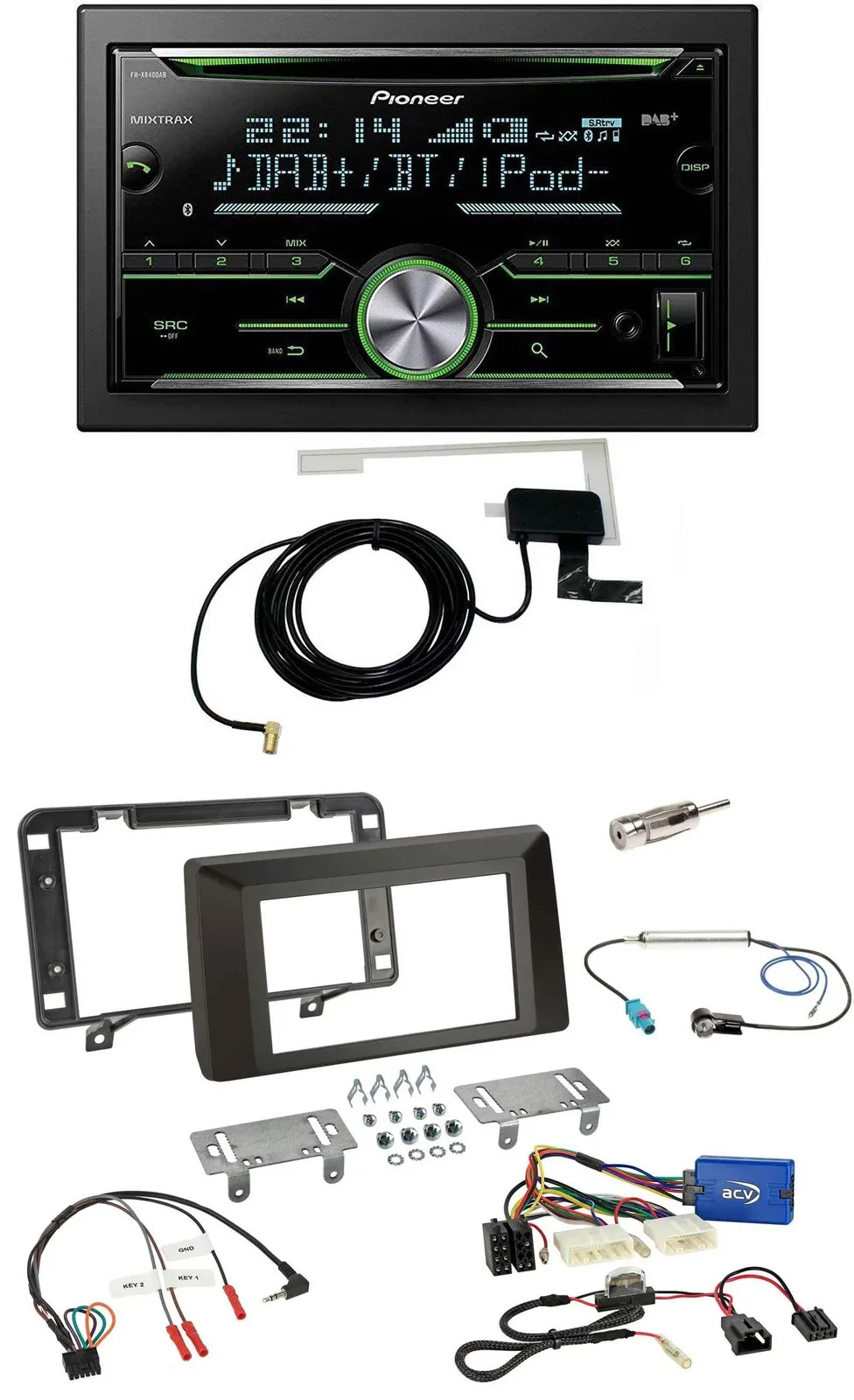 Pioneer CD USB Lenkrad Bluetooth 2DIN DAB Autoradio für Dacia Duster ab 2021