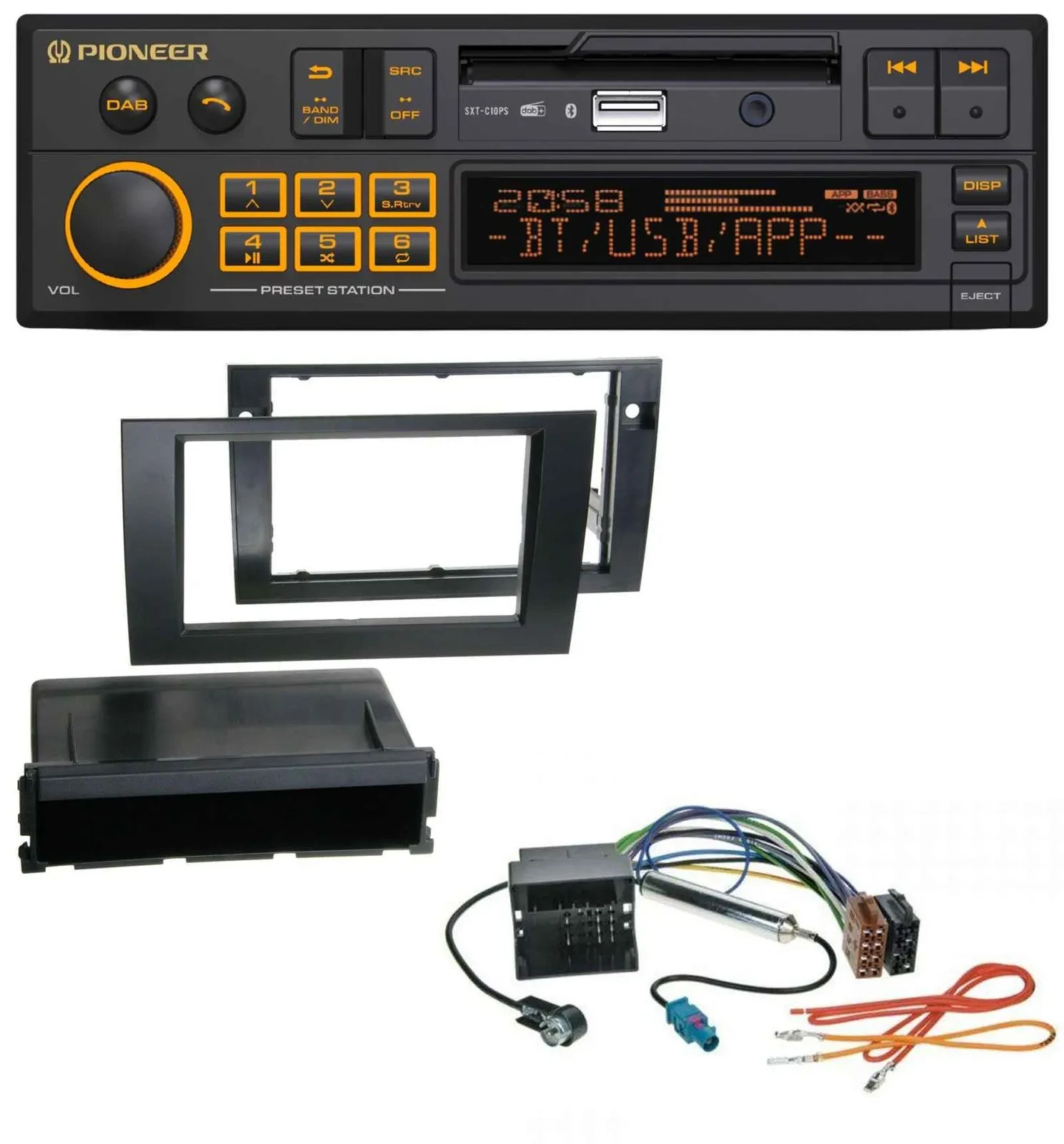 Pioneer DAB MP3 USB Bluetooth Autoradio für Audi A4 01-08 B6 B7 Symphony Quadloc