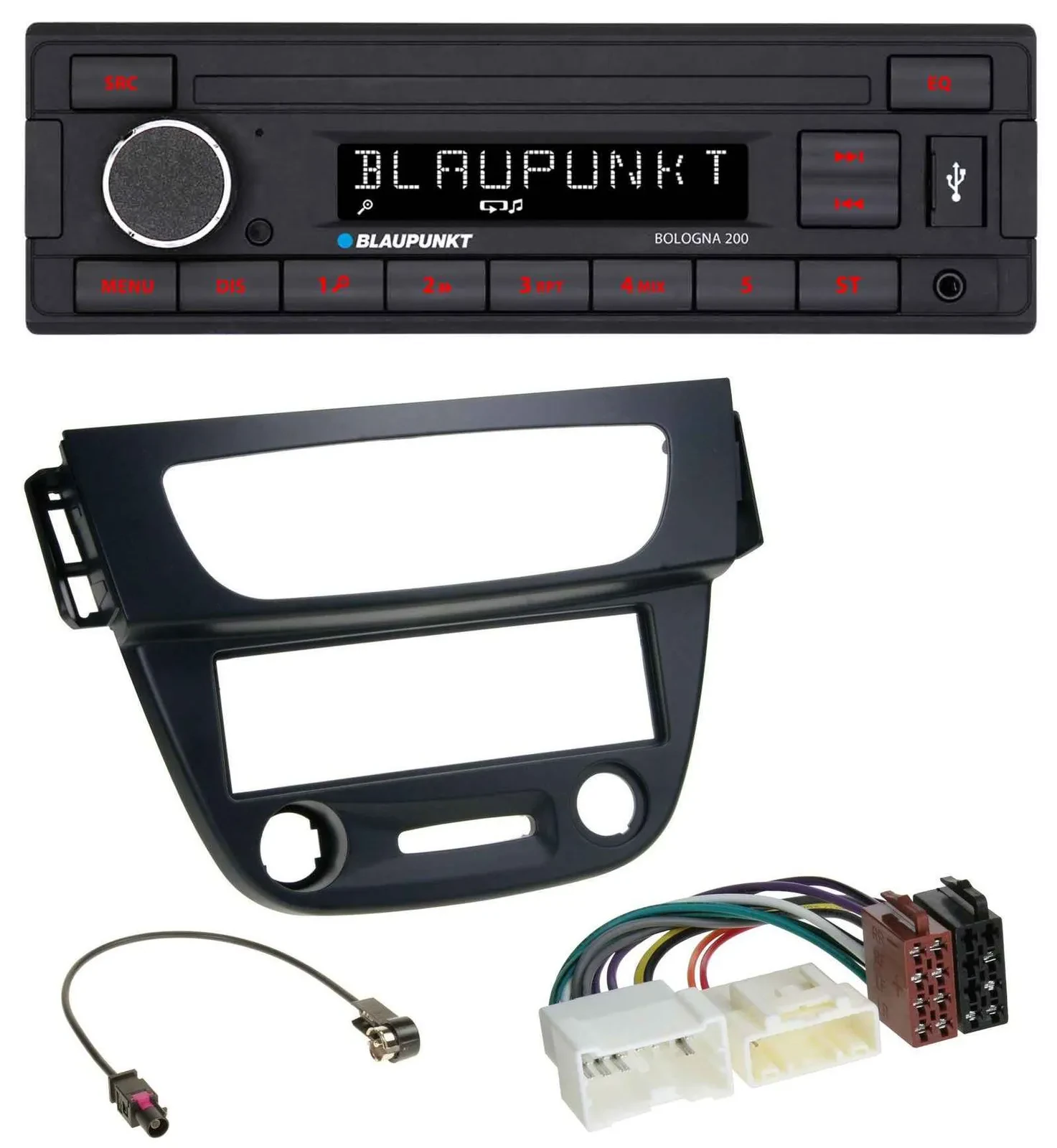 Blaupunkt MP3 AUX USB 1DIN Autoradio für Renault Megane 3 09-14 schwarz