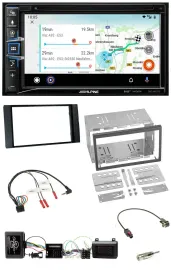 Alpine Bluetooth TMC USB DAB 2DIN Lenkrad Navigation für Ford Kuga 2008-12 schwa