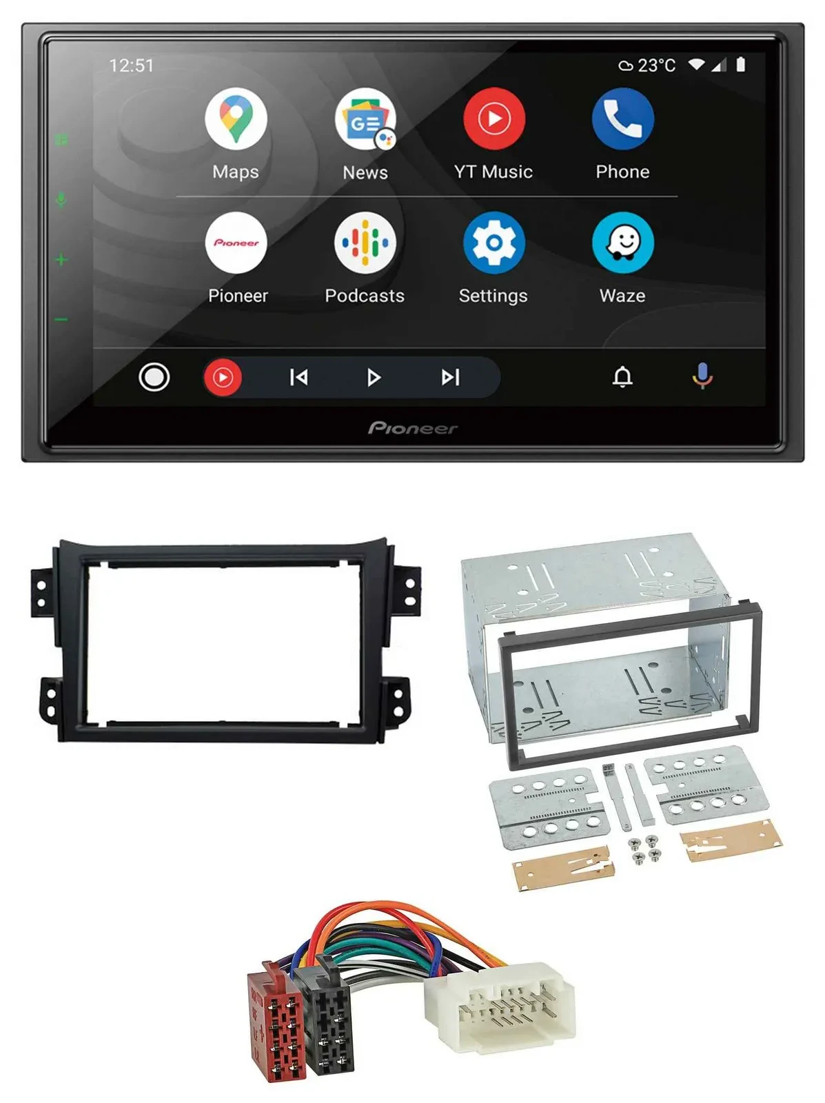 Pioneer USB 2DIN DAB MP3 Bluetooth Autoradio für Opel Agila B Suzuki Splash 2008