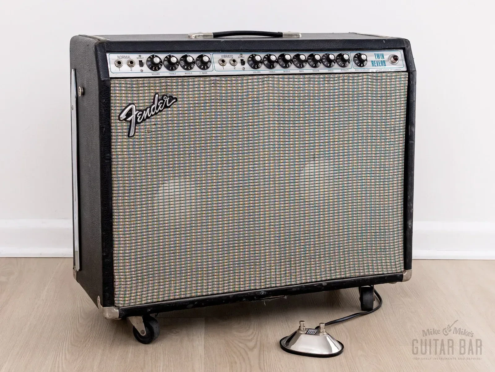 1975 Fender Twin Reverb Silverface Vintage Tube Amp w/ JBL D120F, Ftsw