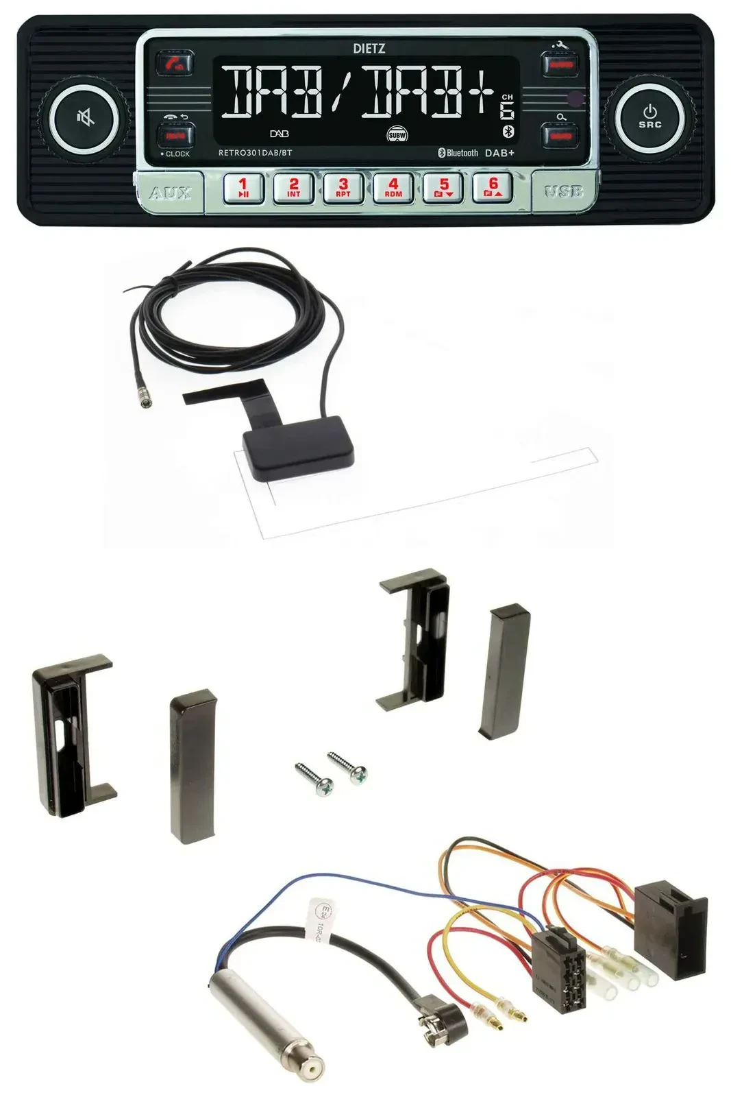 Dietz DAB Bluetooth USB MP3 Autoradio für Audi TT (1998-2006) - ISO