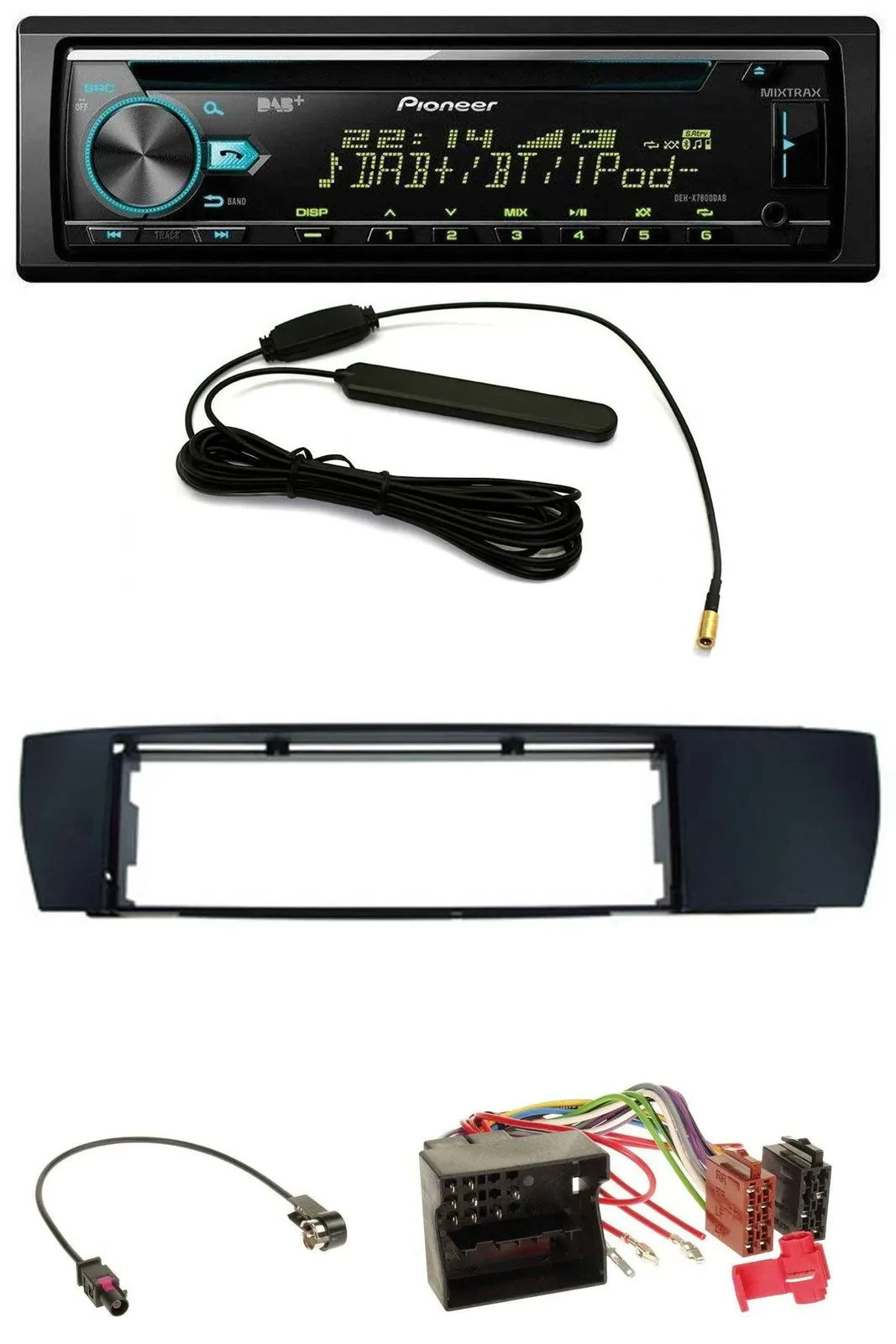 Pioneer CD MP3 AUX DAB USB Autoradio für BMW X3 (E83 2004-2010) seitlich