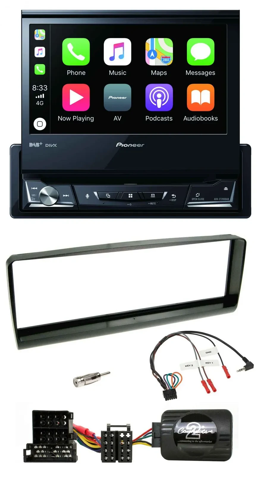 Pioneer DVD Bluetooth DAB USB Lenkrad Autoradio für Alfa Romeo 156 00-01 schwarz