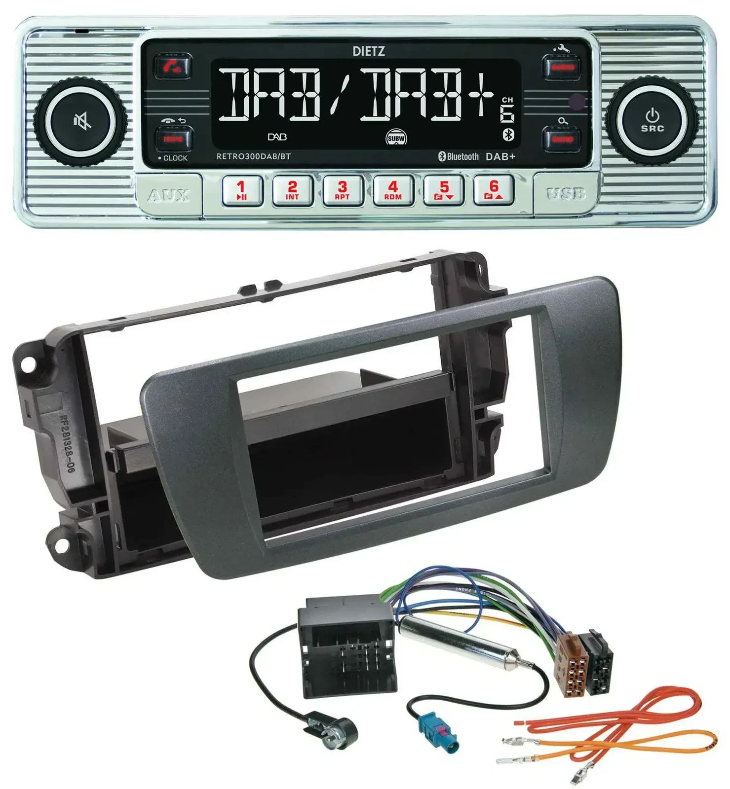 Автомагнитола для Seat Ibiza Dietz Bluetooth, DAB, USB, MP3, черный