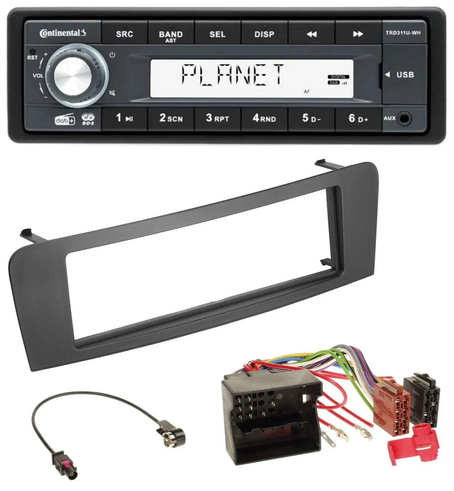 Continental MP3 AUX USB DAB 1DIN Autoradio für Mercedes A-Klasse W176 B-Klasse W