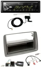 Pioneer Bluetooth DAB USB Lenkrad Autoradio für Fiat Panda 169 2007-2012 grau