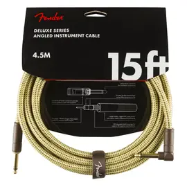 Инструментальный кабель Fender Deluxe Series Instrument Cable 15 Feet Angled Tweed