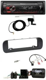 Автомагнитола Pioneer 1DIN, USB, DAB, MP3, для Fiat Panda (2012–2020), черный, с управлением на руле